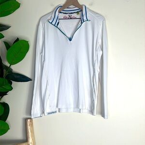 Robert Graham 1/4 Zip White‎ Reflective Pullover Women’s Large